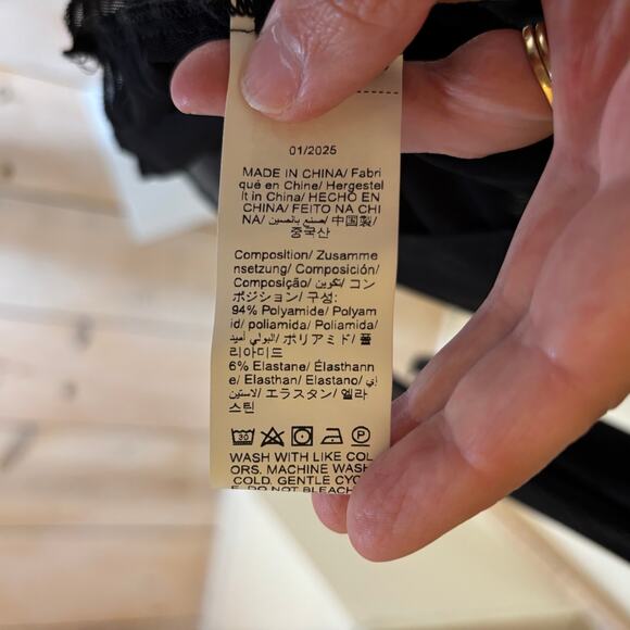 Dazy EUC Women's Black Sheer Tie Front Cardigan Overlay Sweater M - Picture 3 of 6